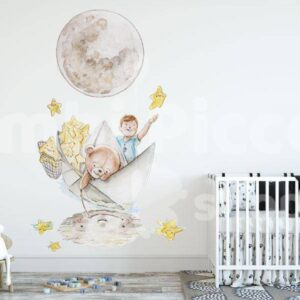 Mural barquito de papel